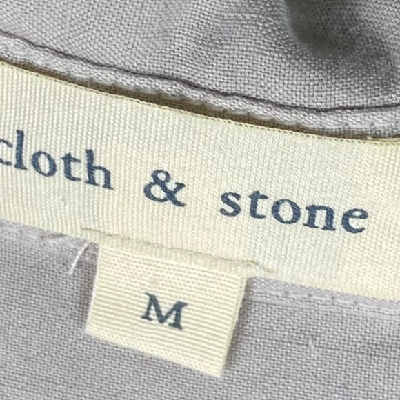 Anthropologie Cloth & Stone Medium Oversize Tunic Dress Gray Tan Pockets Tencel - Picture 4 of 5